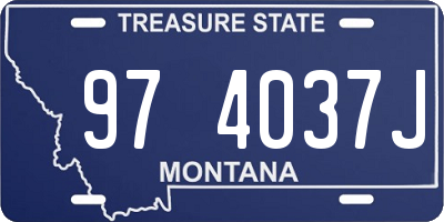 MT license plate 974037J