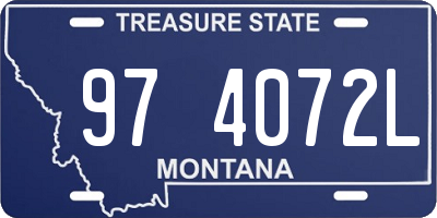MT license plate 974072L