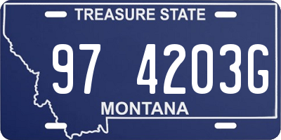 MT license plate 974203G