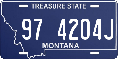 MT license plate 974204J