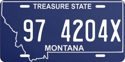MT license plate 974204X