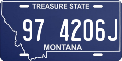 MT license plate 974206J