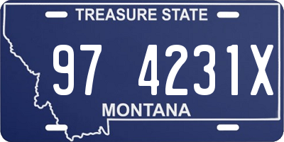 MT license plate 974231X