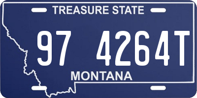 MT license plate 974264T