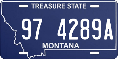 MT license plate 974289A