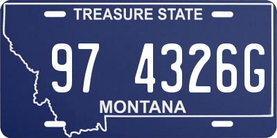 MT license plate 974326G