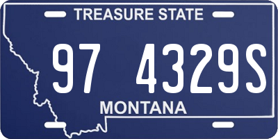 MT license plate 974329S