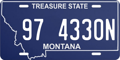 MT license plate 974330N