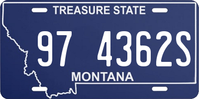 MT license plate 974362S