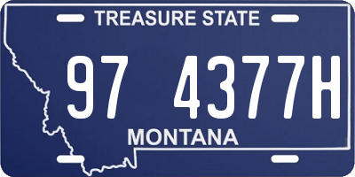 MT license plate 974377H