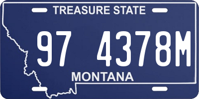 MT license plate 974378M