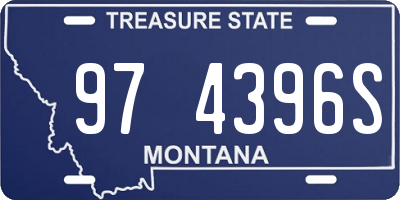MT license plate 974396S