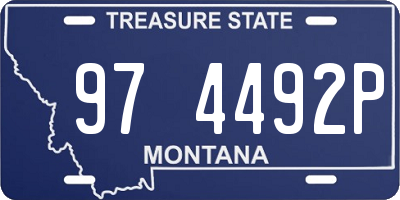 MT license plate 974492P