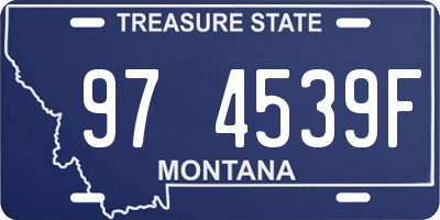 MT license plate 974539F