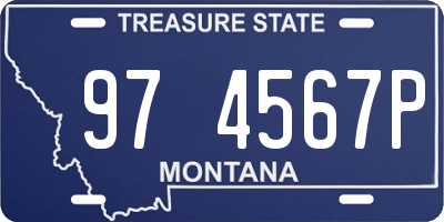 MT license plate 974567P