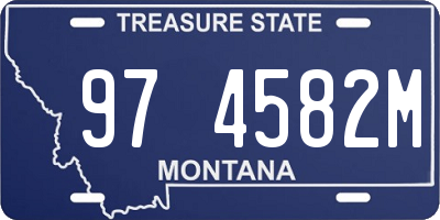MT license plate 974582M