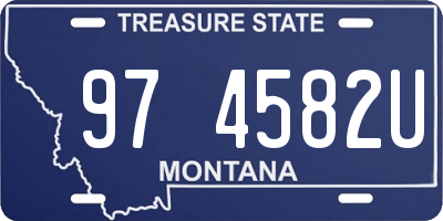 MT license plate 974582U