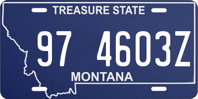MT license plate 974603Z