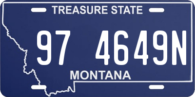 MT license plate 974649N