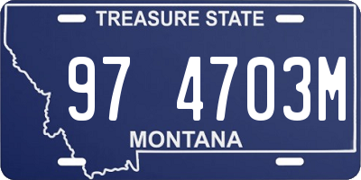 MT license plate 974703M