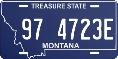 MT license plate 974723E