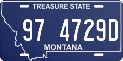 MT license plate 974729D