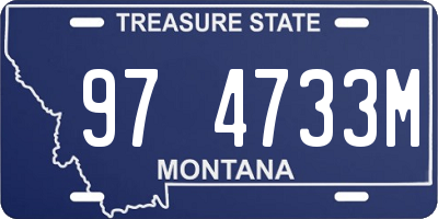 MT license plate 974733M