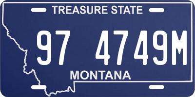 MT license plate 974749M