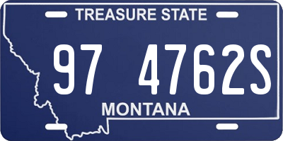 MT license plate 974762S