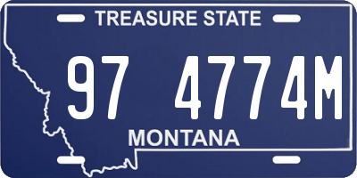 MT license plate 974774M