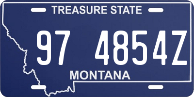 MT license plate 974854Z