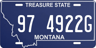 MT license plate 974922G
