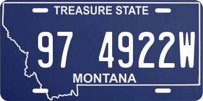 MT license plate 974922W