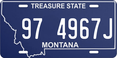 MT license plate 974967J