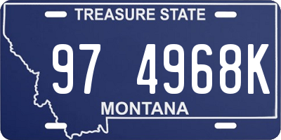 MT license plate 974968K