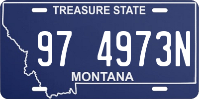 MT license plate 974973N