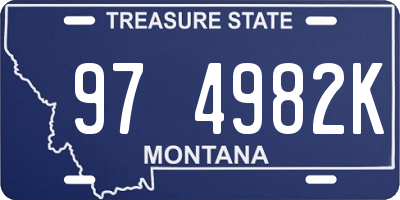 MT license plate 974982K