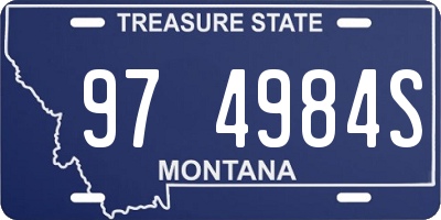 MT license plate 974984S