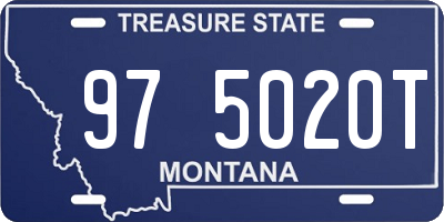 MT license plate 975020T