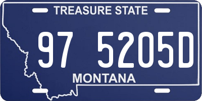 MT license plate 975205D