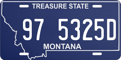 MT license plate 975325D