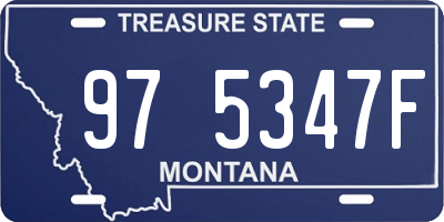 MT license plate 975347F