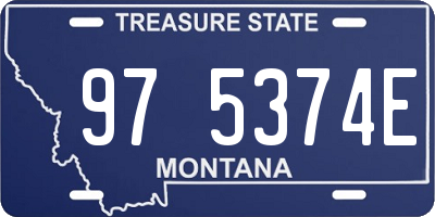 MT license plate 975374E