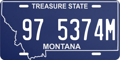 MT license plate 975374M