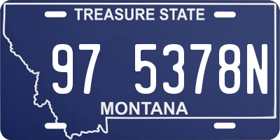 MT license plate 975378N