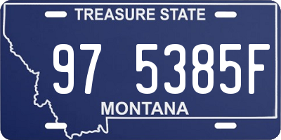 MT license plate 975385F