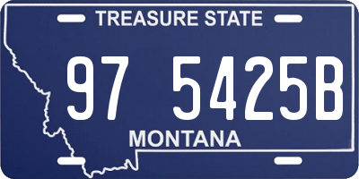 MT license plate 975425B