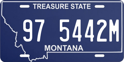 MT license plate 975442M
