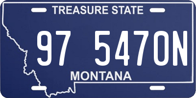 MT license plate 975470N