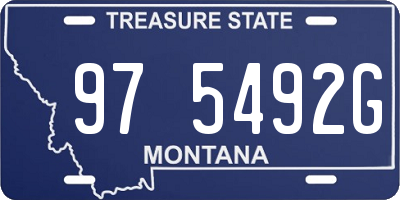 MT license plate 975492G